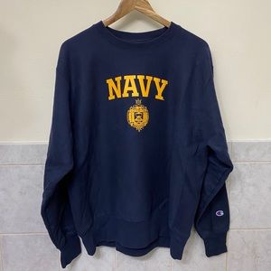 USNA Issue Champion Reverse Weave Crewneck (NAVY)